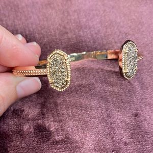 Kendra Scott Elton cuff bracelet rose gold druzy
